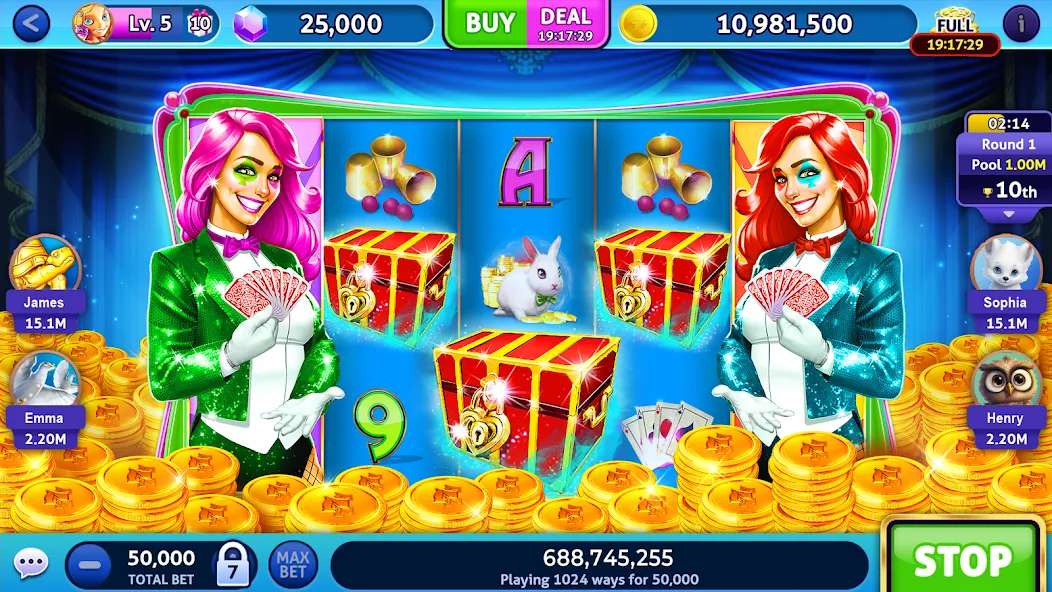 Jackpot Madness Slots Casino (Джекпотджой Слоты)  [МОД Много монет] Screenshot 1