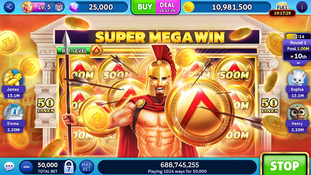 Jackpot Madness Slots Casino (Джекпотджой Слоты)  [МОД Много монет] Screenshot 2