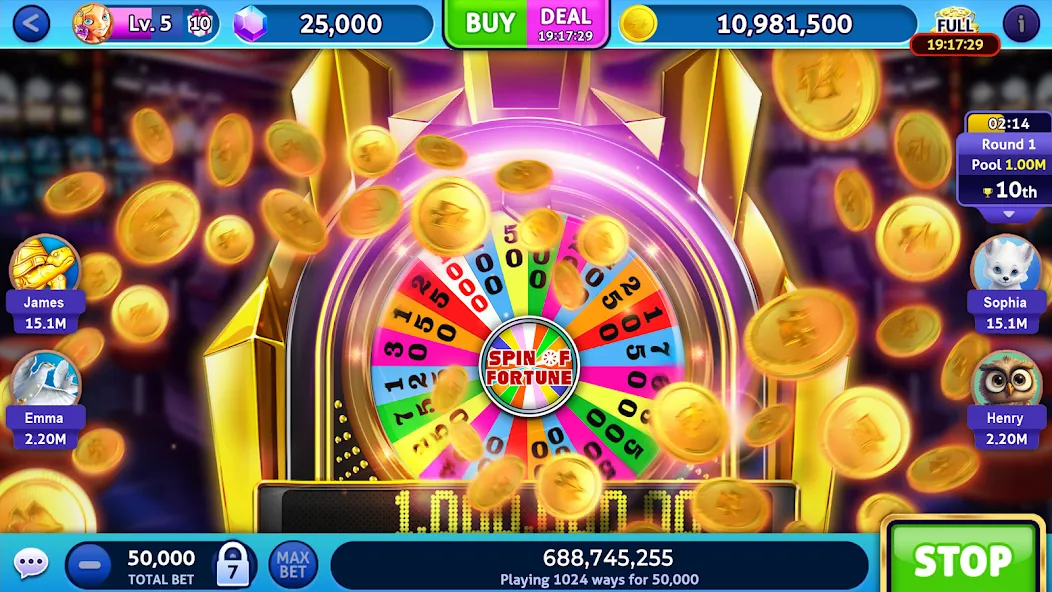 Jackpot Madness Slots Casino (Джекпотджой Слоты)  [МОД Много монет] Screenshot 4