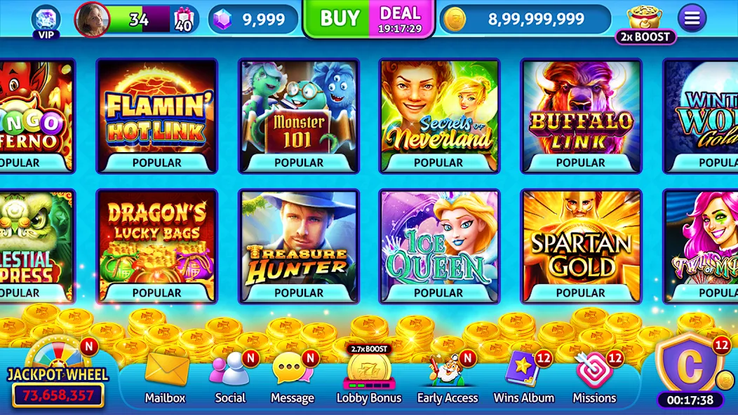 Jackpot Madness Slots Casino (Джекпотджой Слоты)  [МОД Много монет] Screenshot 5