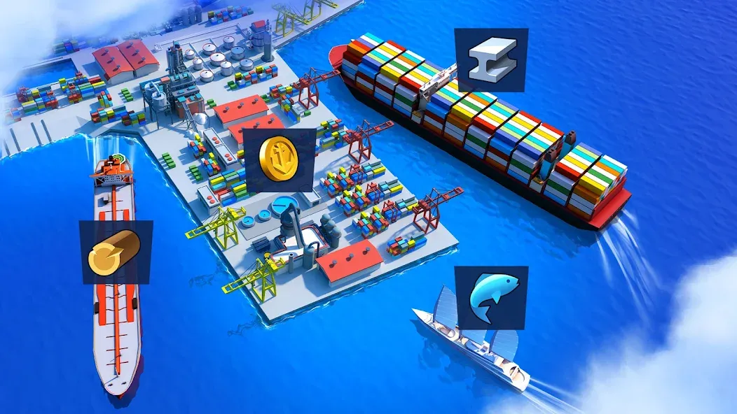 Sea Port: Cargo Boat Tycoon (Си Порт)  [МОД Mega Pack] Screenshot 5