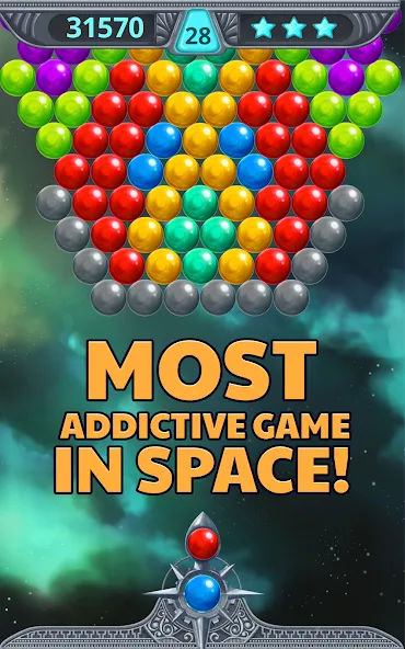 Bubble Shooter Space (Бубль шутер спейс)  [МОД Бесконечные деньги] Screenshot 2