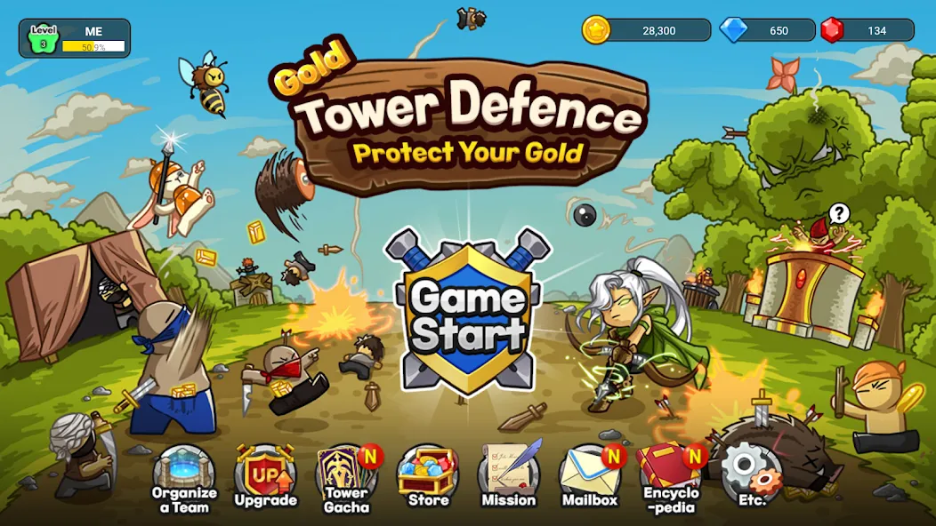 Gold tower defence M (Голд тауэр дефенс М)  [МОД Menu] Screenshot 1