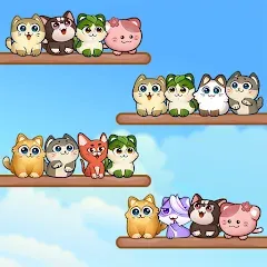 Скачать взлом Cat Sort Puzzle: Cute Pet Game  [МОД Меню] - стабильная версия apk на Андроид