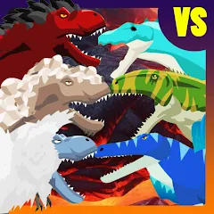 Скачать взломанную T-Rex Fights More Dinosaurs  [МОД Много монет] - стабильная версия apk на Андроид