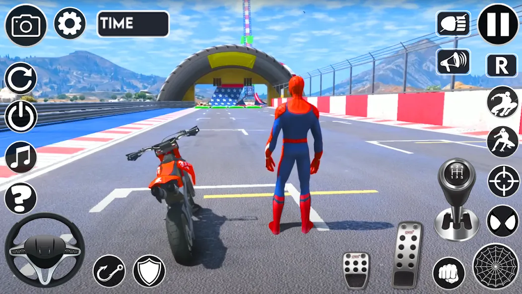 Superhero Tricky Bike Stunt (упергерой Трики Байк Стант)  [МОД Бесконечные деньги] Screenshot 1