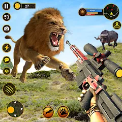 Взломанная Sniper Animal Deer Hunter Game (Снайперские игры на животных)  [МОД Много монет] - стабильная версия apk на Андроид