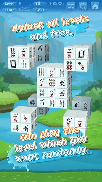 Stacker Mahjong 3D (Стаккер Маджонг 3Д)  [МОД Unlocked] Screenshot 3