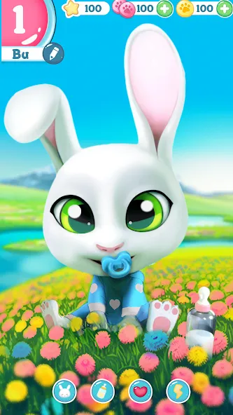 Bu Bunny - Cute pet care game  [МОД Menu] Screenshot 1