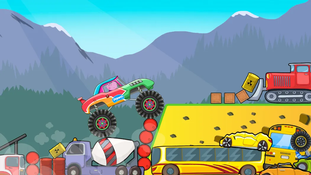 Kids Monster Truck Racing Game  [МОД Много денег] Screenshot 2