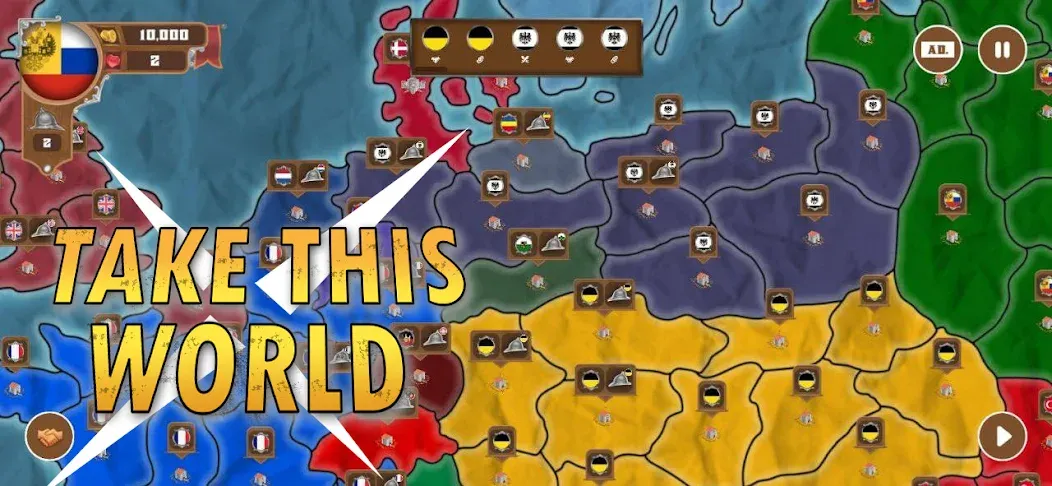 World conquest: Europe 1812 (Всемирное завоевание)  [МОД Много денег] Screenshot 1