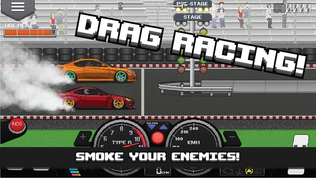 Pixel Car Racer (Пиксельный гоночный автомобиль)  [МОД Unlocked] Screenshot 1