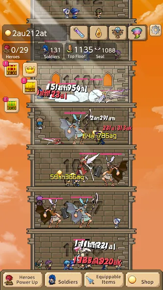 Tower of Hero (Тауэр оф Хиро)  [МОД Бесконечные монеты] Screenshot 3