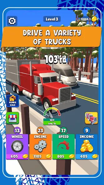 Idle Truck Racing : Cybertruck (Айдл Трак Рейсинг)  [МОД Много денег] Screenshot 3