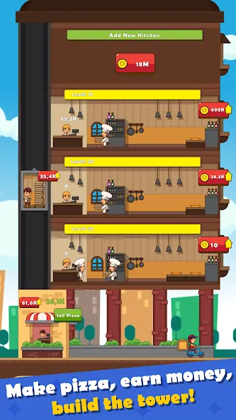 Pizza Tower: Idle Tycoon (Пицца Тауэр)  [МОД Menu] Screenshot 2