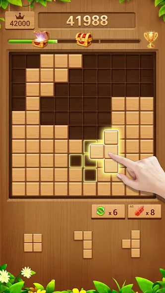 Wood Block Puzzle Addictive  [МОД Бесконечные деньги] Screenshot 1