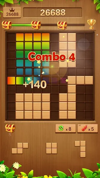 Wood Block Puzzle Addictive  [МОД Бесконечные деньги] Screenshot 3