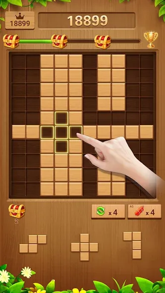 Wood Block Puzzle Addictive  [МОД Бесконечные деньги] Screenshot 5