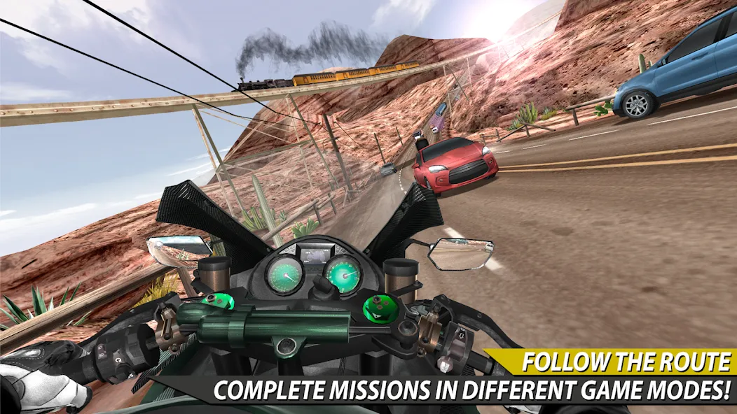 Moto Rider In Traffic (Мото Райдер в Трафике)  [МОД Menu] Screenshot 1