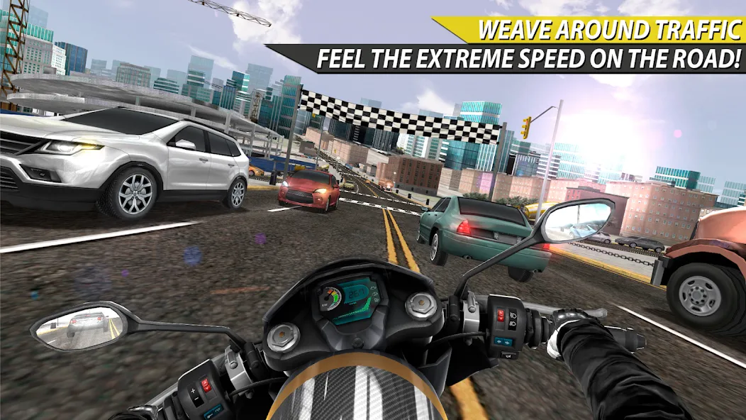 Moto Rider In Traffic (Мото Райдер в Трафике)  [МОД Menu] Screenshot 2