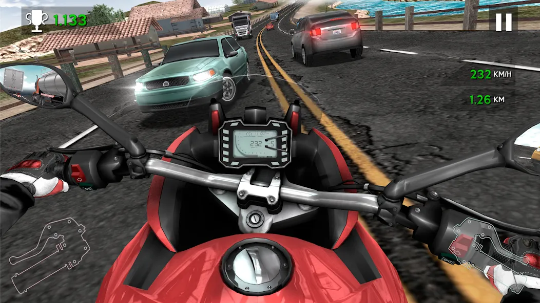 Moto Rider In Traffic (Мото Райдер в Трафике)  [МОД Menu] Screenshot 5