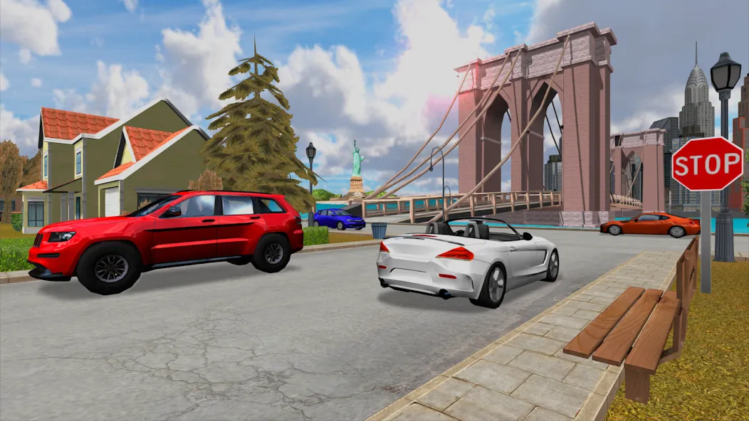 Car Driving Simulator: NY (Симулятор вождения автомобиля)  [МОД Unlocked] Screenshot 5