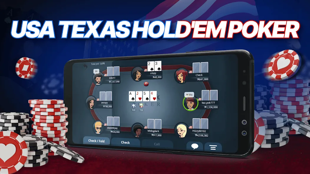 Appeak Poker – Texas Holdem (Аппик покер)  [МОД Бесконечные деньги] Screenshot 1