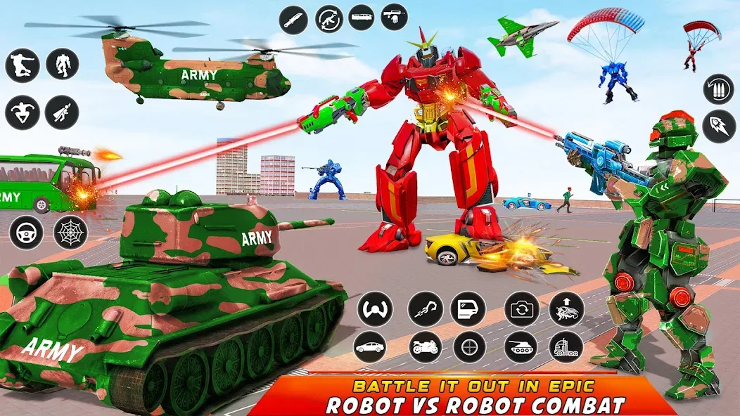 Army Bus Robot Car Game 3d  [МОД Много денег] Screenshot 4