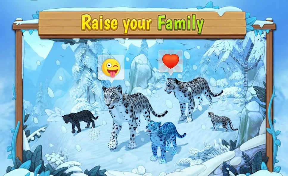 Snow Leopard Family Sim Online  [МОД Unlimited Money] Screenshot 1