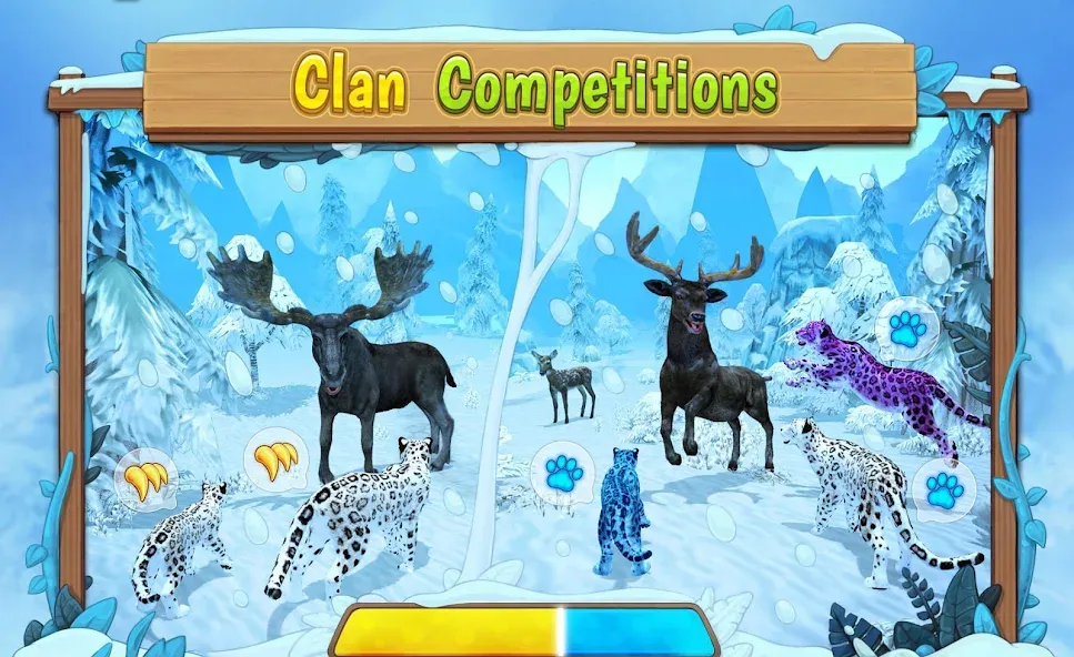 Snow Leopard Family Sim Online  [МОД Unlimited Money] Screenshot 5