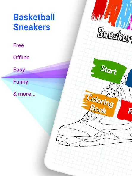 Basketball Shoes Coloring Book (Раскраска кроссовок для баскетбола)  [МОД Много денег] Screenshot 5