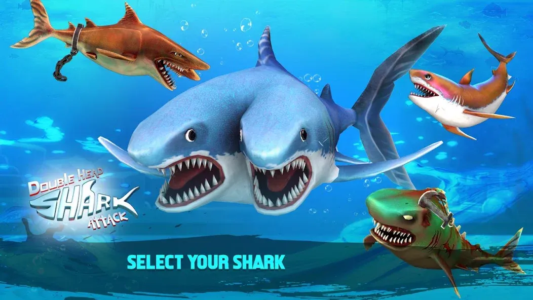 Double Head Shark Attack PVP  [МОД Бесконечные монеты] Screenshot 2