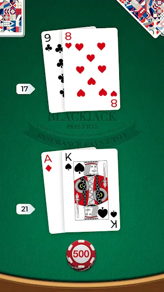 Blackjack (Блэкджек)  [МОД Бесконечные монеты] Screenshot 1