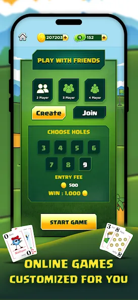 Play Nine: Golf Card Game (Плей Найн)  [МОД Много денег] Screenshot 5