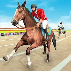 Взломанная Mounted Horse Racing Games  [МОД Mega Pack] - полная версия apk на Андроид