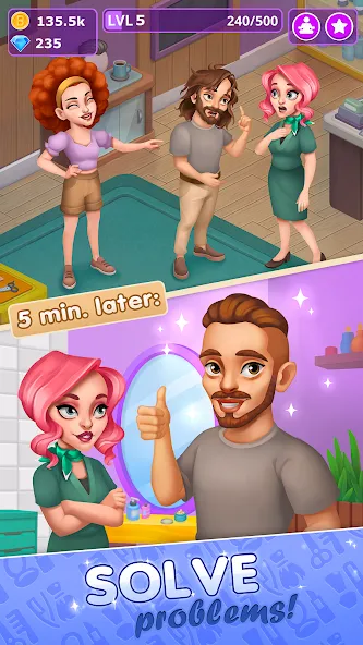 Beauty Tycoon: Hair Salon Game (Бьюти Тайкун)  [МОД Бесконечные монеты] Screenshot 4