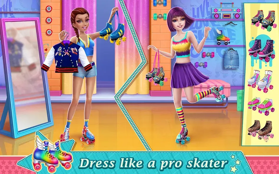 Roller Skating Girls  [МОД Unlimited Money] Screenshot 1