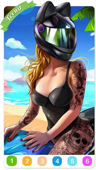Tattoo Coloring games  [МОД Menu] Screenshot 1