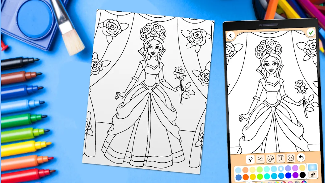 Coloring for girls and women  [МОД Menu] Screenshot 5