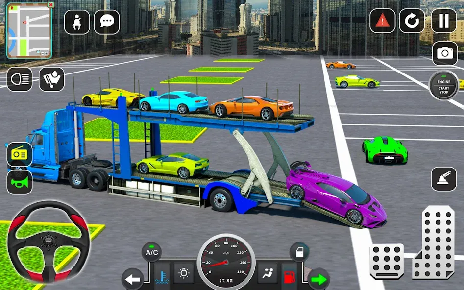 Trailer Truck Car Transport 3D  [МОД Бесконечные монеты] Screenshot 3