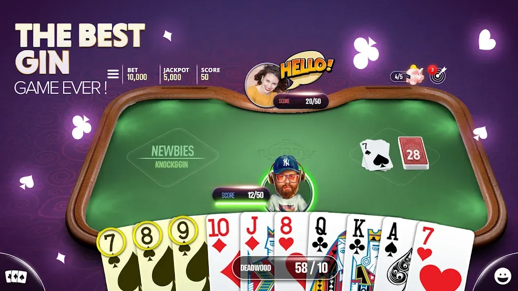 Gin Rummy Extra - Online Rummy (Джин Рамми Экстра)  [МОД Все открыто] Screenshot 1