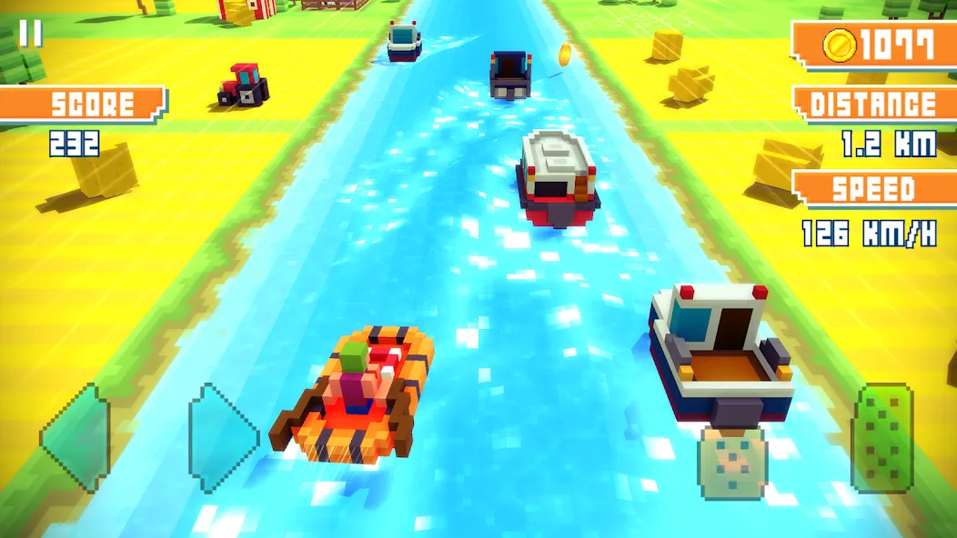 Blocky Highway: Traffic Racing (Блоки Хайвей)  [МОД Mega Pack] Screenshot 2