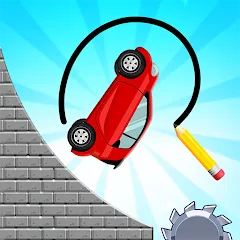 Взломанная Draw 2 Bridge: Draw Save Car (Дроу 2 Бридж)  [МОД Все открыто] - стабильная версия apk на Андроид