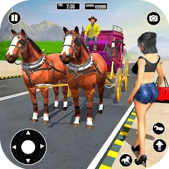 Скачать взломанную Horse Cart Taxi Transport Game  [МОД Много денег] - последняя версия apk на Андроид