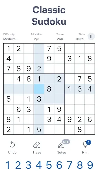 Sudoku.com - Classic Sudoku  [МОД Mega Pack] Screenshot 1