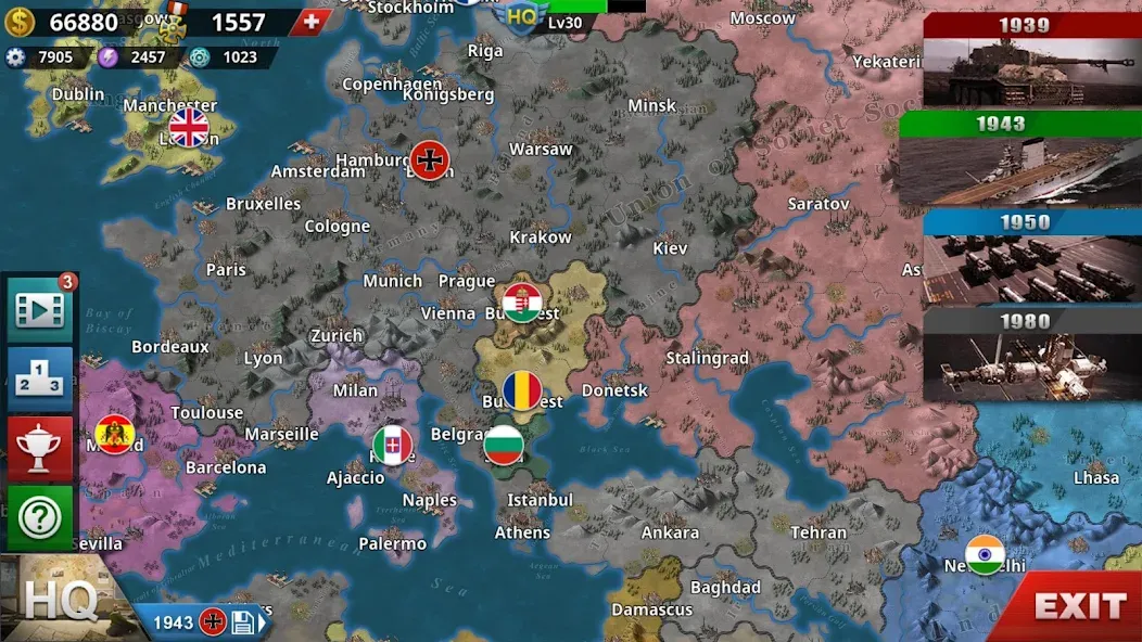 World Conqueror 4-WW2 Strategy (Ворлд Конкерор 4)  [МОД Много монет] Screenshot 2