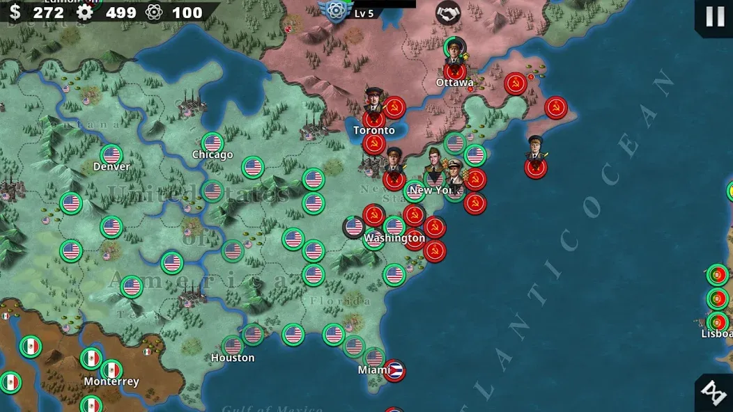 World Conqueror 4-WW2 Strategy (Ворлд Конкерор 4)  [МОД Много монет] Screenshot 3