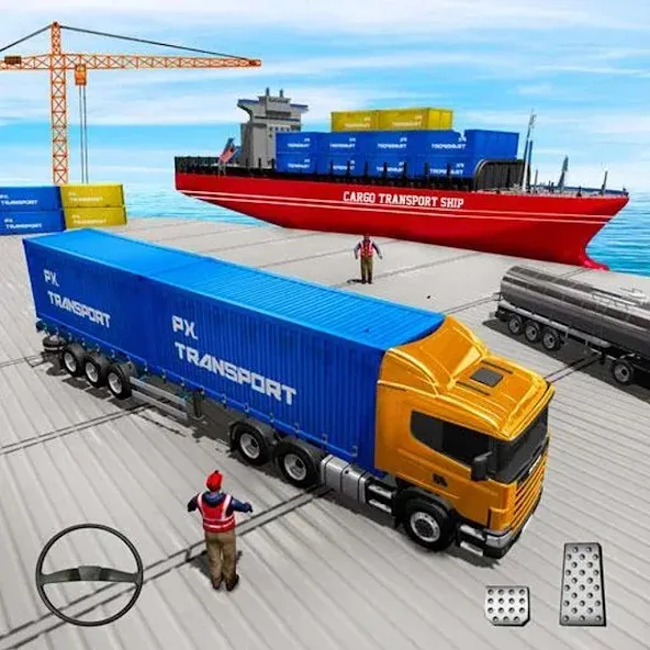 Cargo Transport Truck Driving (Грузовик перевозки грузов)  [МОД Menu] Screenshot 1