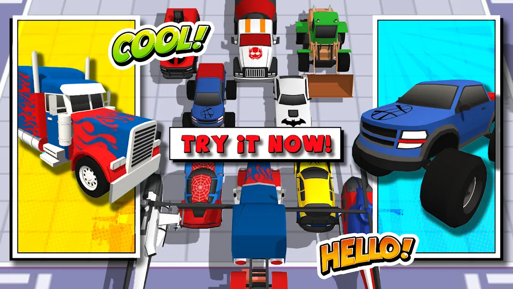 Superhero Car Merge Battle  [МОД Unlimited Money] Screenshot 2