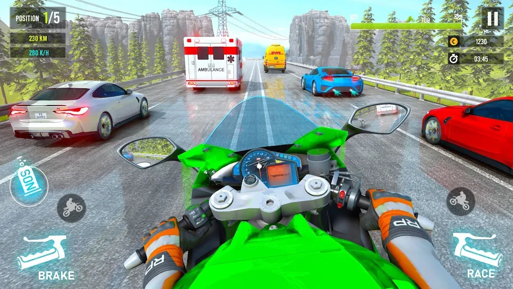 Moto Traffic Bike Race Game 3d (Мото Трафик Байк Рейс Гейм 3д)  [МОД Все открыто] Screenshot 1